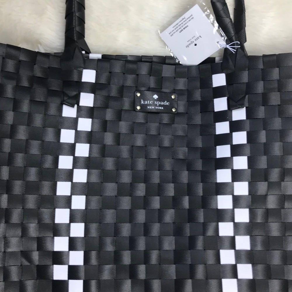 Kate Spade Tote Bag Purse Black White Large NWT - Picture 4 of 6